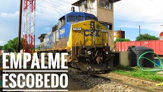 KCSM Empalme Escobedo Trenes con locomotoras CSX y BNSF [upl. by Noslen]