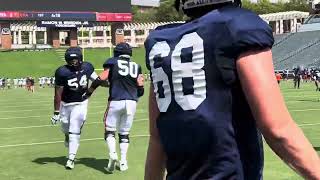 Terry Heffernan puts his UVA Oline through its paces [upl. by Ayanal]