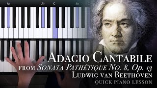 Beethovens Sonata Pathétique 2nd Movement Adagio Cantabile  Piano Tutorial [upl. by Ybrek]