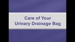 How to care for your urinary drainage bag [upl. by Neeuq]