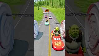 Crazy Cars amp FunnyStrange Cars VS 2 Bollard Barbie and GIANT Long Chain Crush  BeamNGdrive [upl. by Emanuele]