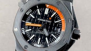 Audemars Piguet Royal Oak Offshore Diver Black Ceramic 15707CEOOA002CA01 AP Watch Review [upl. by Nnylireg]