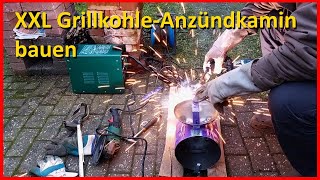 XXL GrillkohleAnzündkamin bauen  schweißen extra großer Anzündekamin DIY Anleitung [upl. by Retla]