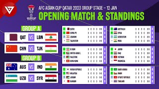 🔴 AFC Asian Cup 2023 Opening Match Schedule amp Standings Table [upl. by Marella251]