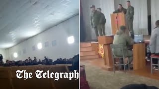 ‘You are military men now’ Russian officer yells at conscripts after Putin announced mobilisation [upl. by Deborath29]