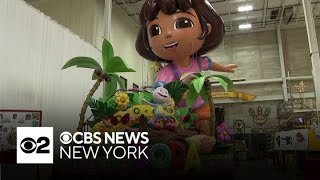 Finishing touches being put on Macys Thanksgiving Day Parade floats [upl. by Llenad484]