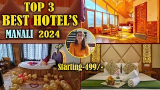 TOP 3 BEST HOTELS IN MANALI  MANALI HOTELS BOOKING Call Us 7650888765 manalihotels manalitrip [upl. by Tubb]