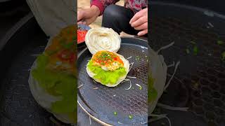 Chinese Burger Wild eggs on the roof  chinesefood chineserecipe shortsfeed shorts [upl. by Eerehs309]