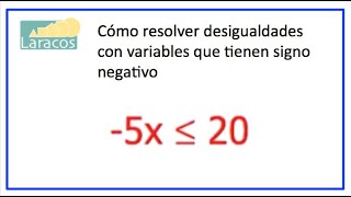 Como resolver desigualdades con variables que tienen signo negativo ejemplo 1 [upl. by Adekahs]