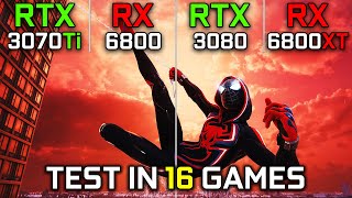 RTX 3070 Ti vs RX 6800 vs RTX 3080 vs RX 6800 XT  Test in 16 Games  1440p  Which One Is Better 🤔 [upl. by Siuqram]