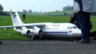 Huge RC Jumbolino Afro RJ100 Twin turbine Model Airliner [upl. by Nayab]