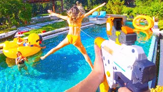 Nerf War Super Soaker Battle [upl. by Morgun183]