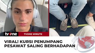 Kursi Penumpang Pesawat Berhadapan Seperti Kereta Api  tvOne Minute [upl. by Ahsiram43]