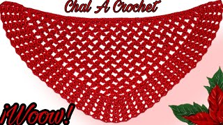 🤗 LO TEJI Y LO VENDI MUY RÁPIDO mira que FÁCIL SE TEJE este chal a CROCHET PATRÓN 100 GRATIS [upl. by Rogerson]