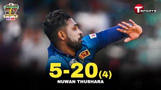 Nuwan Thusharas excellent Five Wicket Haul in the 3rd T20i against Bangladesh  T Sports [upl. by Mallis]