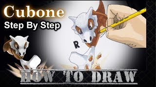 How To Draw Cubone Step By Step [upl. by Einahpit]