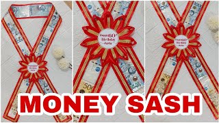 HOW TO MAKE MONEY SASH  DIY GIFT IDEAS [upl. by Anatnom]