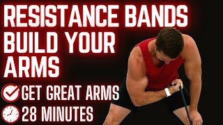 Resistance Bands Arms Workout  Great Arms In 25 Minutes [upl. by Dewey407]