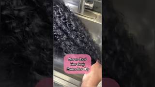 Pt 1 How to wash a Curly Hair human hair lace front Wig wigtips alipearlhair shorts [upl. by Anauqcaj45]