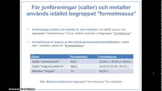 Beräkna molekyl och formelmassa [upl. by Yrrok]