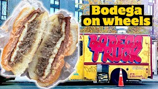 quotThe Bodega Truckquot serving New Yorks Iconic Chopped Cheese on wheels [upl. by Ecydnak]