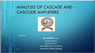 Analysis of Cascade amp Cascode Amplifier [upl. by Kcirdled]