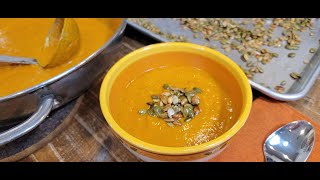 Pumpkin Soup with roasted Pepitas Pumpkin Seeds [upl. by Nahama]