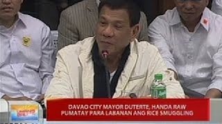 UB Davao City Mayor Duterte handa raw pumatay para labanan ang rice smuggling [upl. by Silverstein]