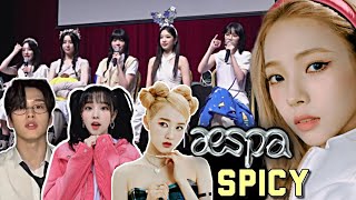 Kpop Idols ReactionSinging to Aespa Spicy [upl. by Atsillak594]