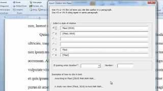 APA Tutorial Typing References and Citations in Word 2010 [upl. by Dwaine]