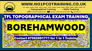 BOREHAMWOOD TFL TOPOGRAPHICAL SKILLS TEST ROUTE 2024 TFL EXAM TRAINING LONDON [upl. by Annahc]