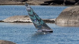 Beautiful and big fun sailing in sweden with the carbon model boat 3x1 built by stockmaritime [upl. by Kay]