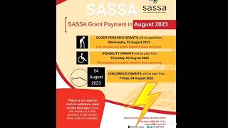 SASSA Payments Dates for August 2023 SASSA SASSACARES PayDates [upl. by Runck267]