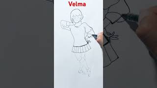 8 Velma Dinkley Scooby Doo sketch ytshorts sketchart [upl. by Ueih]