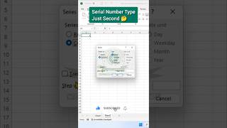 Serial Number in Excel shortcut  Automatic Serial Number in Excel shorts [upl. by Anihsit]