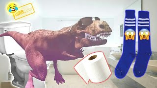 auxilio me desmayo no hay papel en el baño  VIDEO ORIGINAL   REMIX  dinosaurio bailando [upl. by Ilam601]