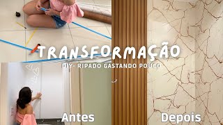 DIY FIZ UM PAINEL RIPADO MUITO BARATO  TRANSFORMAÇÃO DE AMBIENTE [upl. by Bromleigh]