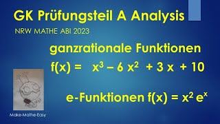 GK Prüfungsteil A Mathe Abi Klausur NRW 2023 Analysis [upl. by Giovanni922]