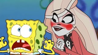 spongebob Running To Hide Away From Charlie Hazbin Hotel [upl. by Dagney]