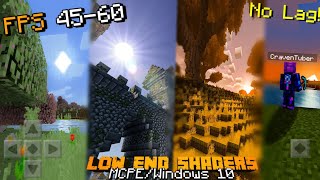 Top 10  Best Minecraft PE Shaders For Low End Devices 2020 MCPE Shaders No Lag MCPEWindows 10 [upl. by Atirehgram]