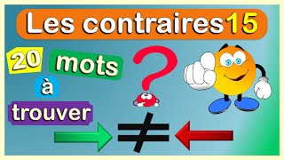 Le vocabulaire français  Apprendre et jouer avec les antonymes  le contraire [upl. by Nnyltak]