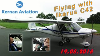 Kernan Aviation  Flying with Ikarus C42  19082018 [upl. by Annahael]