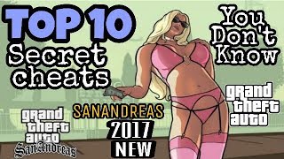 Top 10 Cheats  GTA San Andreas PC Secret Cheats  2017 [upl. by Hali]