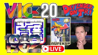 Defender on Tri Commodore VIC20  Chronologically Gaming is LIVE retro computergames [upl. by Yerrok]