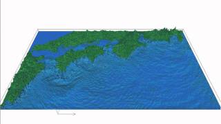 宝永地震による津波シミュレーション Tsunami Simulation [upl. by Almeria14]