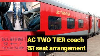 Ac two tier coach  2 ac seating arrangements in train  ac coach interior layout indianrailways [upl. by Bettina]