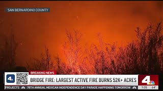 Bridge Fire continues to rage as SoCals largest active wildfire [upl. by Brandt]