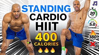 20 MIN CARDIO HIIT WORKOUT  ALL STANDING BURN 400 CALORIES  No Equipment No Repeats Full Body [upl. by Adnerad]