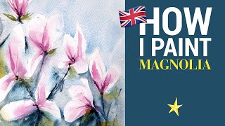 Magnolias in watercolor  ENGLISH VERSION [upl. by Trahurn218]