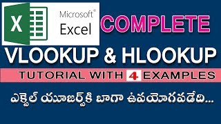 Excel Vlookup and Hlookup Functions  Telugu Video Tutorial By Learn Computer Telugu Channel [upl. by Rozamond]